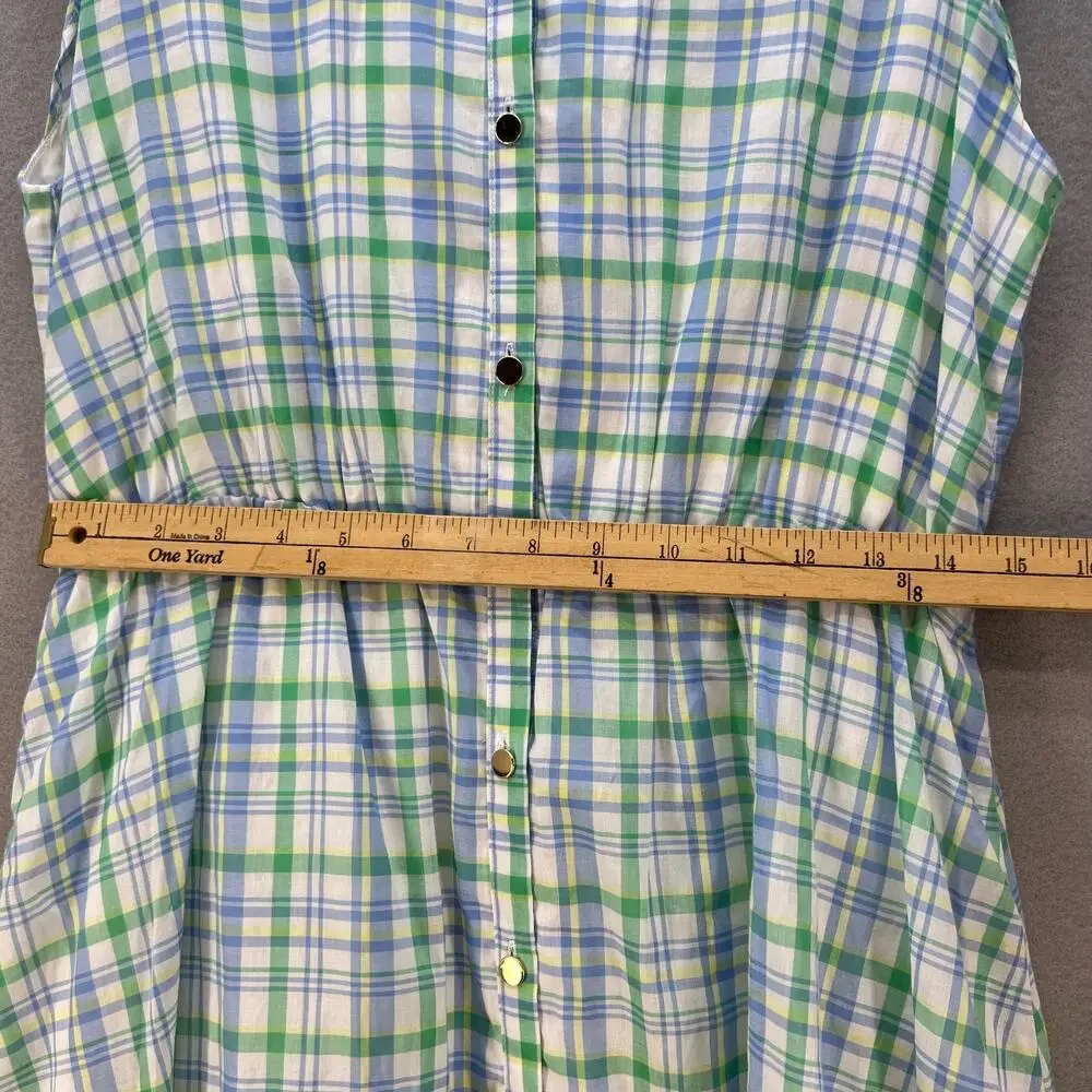 Draper James Women's RSVP Dress Size Medium Plaid Preppy Cottagecore Summer - Picture 3 of 10